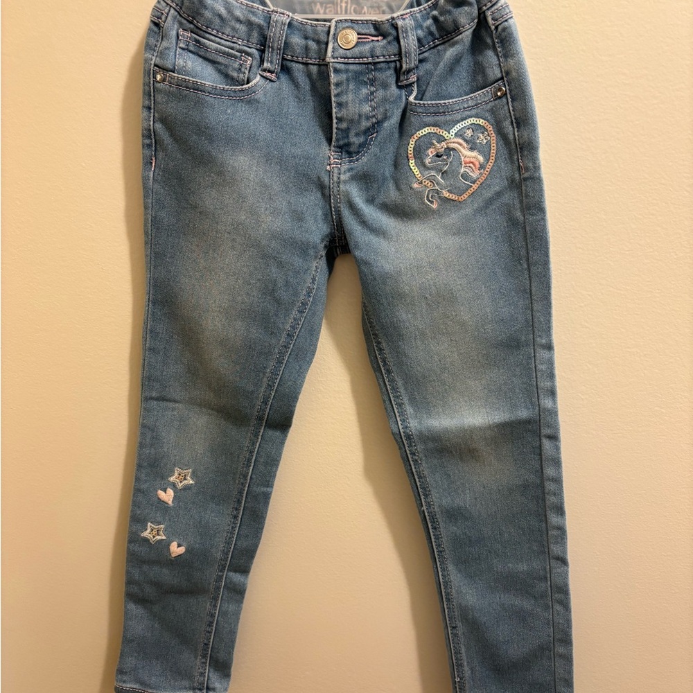 Wallflower Girl's Denim Jeans with Pink Stitching